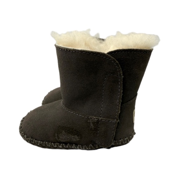 UGG Caden Suede Shearling Baby Winter Booties Grey Size 2/3 - Picture 1 of 11